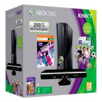   Microsoft XBox 360 250Gb Kinect + Dance Central 2 +kinect Sports (S7G-00088)
