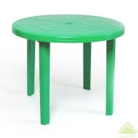 Стол пластиковый круглый, цвет зеленый
