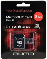   8Gb microSDHC Qumo Fundroid (QM8GCR-MSD10-FD-BLK) Class 10 + USB microSD Reader, Black