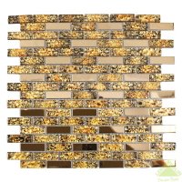 Мозаика Artens, металл /стекло, оранжевая, 300 х 300 х 8 мм