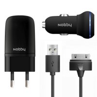 NOBBY   Energy USB 1A + 30pin SC-001 + AC001 Black  + 