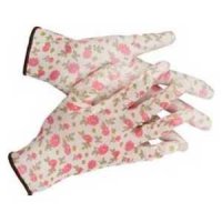 Перчатки садовые Grinda прозрачное PU покрытие 13 класс вязки (бело-розовые) S (11291-S)