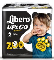 Libero Up&Go Подгузники-трусики "Zoo Collection" 5, 10-14 кг, 16 шт