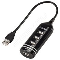 Hama USB Hub H-39776 4xUSB, Black