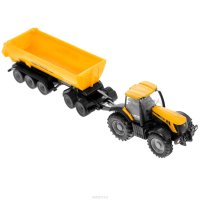 Коллекционная модель Siku "Трактор с прицепом-кузовом", цвет: желтый. Масштаб 1/87