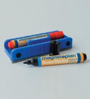 Стиратель магнитный для очистки маркерных досок "Magnetoplan" с 2 маркерами, цвет: синий