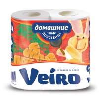 Полотенца бумажные Veiro "Домашние", двухслойные, 2 рулона