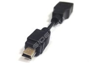 Соединительный кабель USB 2.0 A розетка - mini USB B 5pin вилка, 0,1 м (No Name K-OTG1) (черный)