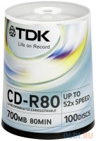Диски TDK CD-R 700Mb 52x Cake Box 100 шт t18773