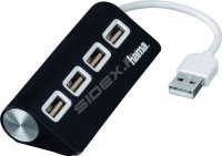 Разветвитель USB 2.0 на 4 порта (Hama Hub-12177) (черный)