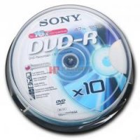  DVD  DVD-R Sony 4.7 , 16x, 10 ., Cake Box, (10DMR47BSP)