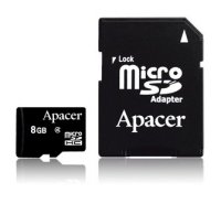   SDMicro (TransFlash) 8Gb Apacer, microSDHC Class4 (AP8GMCSH4-R)