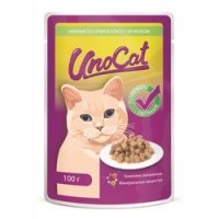 Корм для кошек UNOCAT нежные кусочки с ягненком в соусе, пак. 85 г