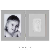 Набор для изготовления слепка "Baby Art Print", с двойной рамкой, цвет: серый