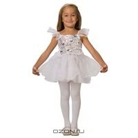 Карнавальный костюм "Снежинка", цвет: белый, серебристый. Рост 98-110 см