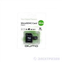   MicroSDHC 16GB QUMO Class4 + adp [QM16GMICSDHC4]