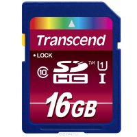  Transcend (TS16GSDHC10U1) SecureDigital High Capacity (SDHC) Memory Card 16Gb UHS-1 Cla