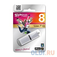   8GB USB Drive (USB 2.0) Silicon Power LuxMini 710 Silver (SP008GBUF2710V1S)