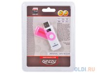  (AII in 1) USB 2.0 Ginzzu GR-412WP, White-Pink