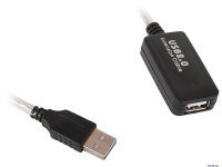Кабель удлинитель активный(с усилителем) USB 2.0 AM/AF 15 м VCOM VUS7049 USB2.0-repeater