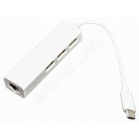 USB-хаб на 3xUSB + Ethernet (PX/HUB C-type USB Eth) (белый)