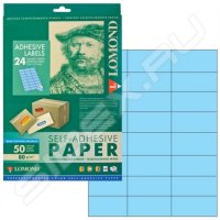 Самоклеящаяся бумага универсальная A4 (50 листов) (Lomond 2140165) (голубой)