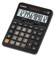 Калькулятор Casio DX-12B-W-EC (12, Базовый, пластик, Черный)