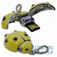 Носитель информации USB 2.0 QUMO 16GB Charm Series Ladybird Yellow, [QM16GUD-Charm-LD-Y] Swarovski c