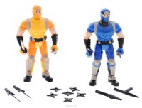 Фигурки Ninja Battle 10,2 см (2 шт) в наборе с аксессуарами 16 предметов, 2 вида, цвет желтый/синий,