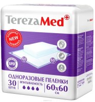 Tereza Med Пеленки одноразовые впитывающие Super 60 х 60 уп.30 (NEW)