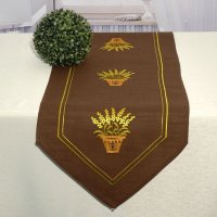 Дорожка для декорирования стола "Schaefer", прямоугольная, цвет: коричневый, 40 см x 140 см. 06914-2