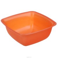 Миска "Dunya Plastik", квадратная, цвет: оранжевый, 600 мл