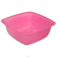 Миска "Dunya Plastik", квадратная, цвет: розовый, 600 мл