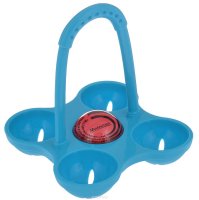 Яйцеварка силиконовая "Marmiton с", с таймером, цвет: голубой, 4 ячейки