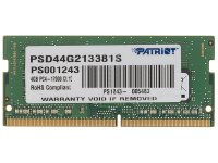   Patriot Memory DDR4 SO-DIMM 2133MHz PC4-17000 CL15 Single Rank - 4Gb PSD44G213381S