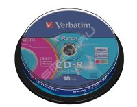  CD-R Verbatim 210Mb 24x 8cm DataLife Cake Box Color (10 ) (43413)
