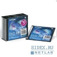  DVD+R TDK 16x, 4.7Gb (Slim Case 10 .) [DVD+R47SCED10]