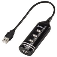  USB 2.0 1:4, black,  , Hama