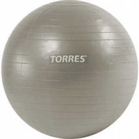 Мяч гимнастический Torres (арт. AL100175), диам. 75 см, в комплекте с насосом, серебристый цвет