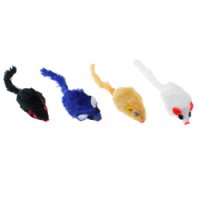 Игрушка для кошек Петмакс мышка разноцветная искусственный мех 4,5 см