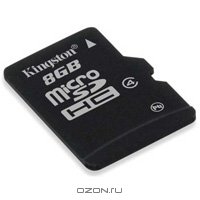   MicroSD 8Gb Kingston (SDC4/8GBSP) Class 4 microSDHC w/o Adapter