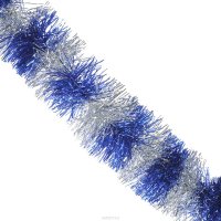 Мишура новогодняя "Sima-land", цвет: синий, серебристый, диаметр 9 см, длина 2 м. 702588