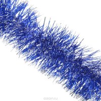 Мишура новогодняя "Sima-land", цвет: серебристый, синий, диаметр 10 см, длина 1,7 м. 879161