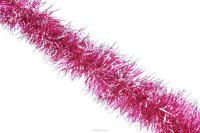 Мишура новогодняя EuroHouse "Праздничная", цвет: розовый, серебристый, диаметр 9 см, длина 200 см
