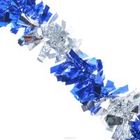 Мишура новогодняя EuroHouse "Чудесница", цвет: синий, серебристый, диаметр 6 см, длина 200 см