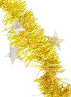 Мишура новогодняя "Sima-land", цвет: желтый, серебристый, диаметр 9 см, длина 2 м. 825983