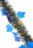Мишура новогодняя "Sima-land", цвет: золотистый, синий, диаметр 5 см, длина 200 см. 702606