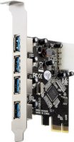 Контроллер Orient VA-3U4PE ( VA-3U4PE ) PCIe to 4 port USB 3.0, допольнительный разъем питания, VIA,