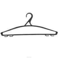 Вешалка для одежды "М-пластика", цвет: черный, размер 48-50