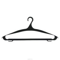 Вешалка для одежды "Multi Plast 2000", с перекладиной, с крючками, цвет: черный, 45,5 см